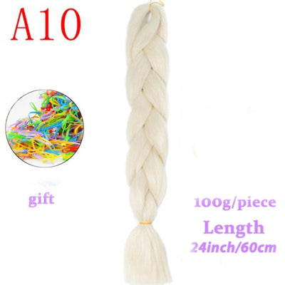 MERISIHAIR 24inch Ombre  Synthetic Crochet Hair Extensions Jumbo Braids Hairstyles Pink  Red Blue Braiding Hair