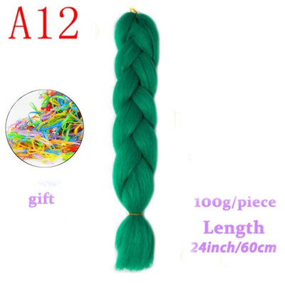 MERISIHAIR 24inch Ombre  Synthetic Crochet Hair Extensions Jumbo Braids Hairstyles Pink  Red Blue Braiding Hair