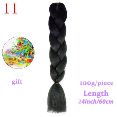 MERISIHAIR 24inch Ombre  Synthetic Crochet Hair Extensions Jumbo Braids Hairstyles Pink  Red Blue Braiding Hair