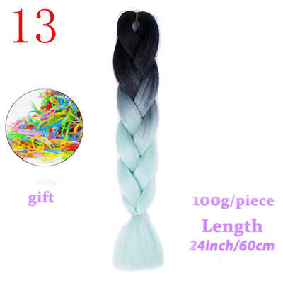 MERISIHAIR 24inch Ombre  Synthetic Crochet Hair Extensions Jumbo Braids Hairstyles Pink  Red Blue Braiding Hair