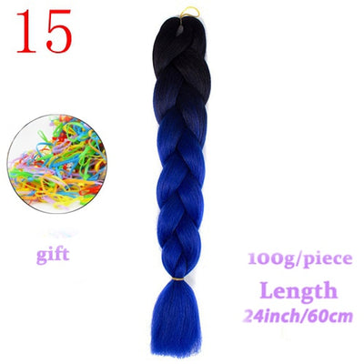 MERISIHAIR 24inch Ombre  Synthetic Crochet Hair Extensions Jumbo Braids Hairstyles Pink  Red Blue Braiding Hair