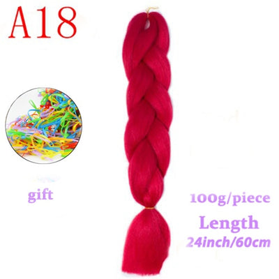 MERISIHAIR 24inch Ombre  Synthetic Crochet Hair Extensions Jumbo Braids Hairstyles Pink  Red Blue Braiding Hair