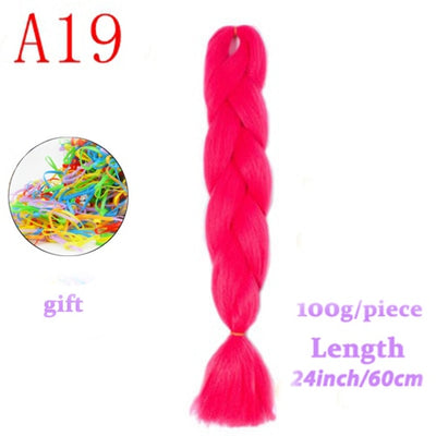 MERISIHAIR 24inch Ombre  Synthetic Crochet Hair Extensions Jumbo Braids Hairstyles Pink  Red Blue Braiding Hair