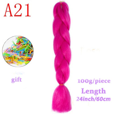 MERISIHAIR 24inch Ombre  Synthetic Crochet Hair Extensions Jumbo Braids Hairstyles Pink  Red Blue Braiding Hair