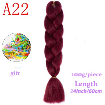MERISIHAIR 24inch Ombre  Synthetic Crochet Hair Extensions Jumbo Braids Hairstyles Pink  Red Blue Braiding Hair