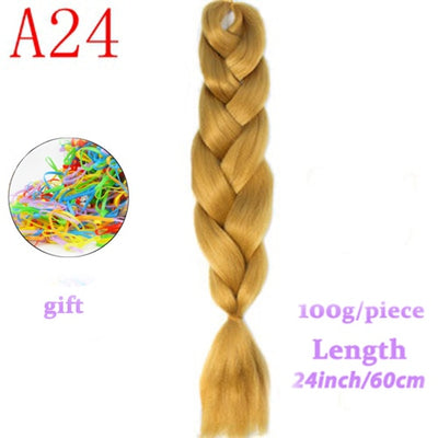 MERISIHAIR 24inch Ombre  Synthetic Crochet Hair Extensions Jumbo Braids Hairstyles Pink  Red Blue Braiding Hair