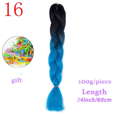 MERISIHAIR 24inch Ombre  Synthetic Crochet Hair Extensions Jumbo Braids Hairstyles Pink  Red Blue Braiding Hair