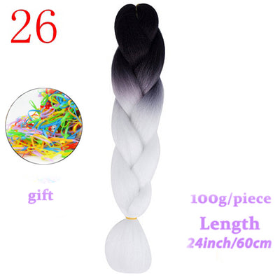 MERISIHAIR 24inch Ombre  Synthetic Crochet Hair Extensions Jumbo Braids Hairstyles Pink  Red Blue Braiding Hair