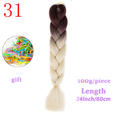 MERISIHAIR 24inch Ombre  Synthetic Crochet Hair Extensions Jumbo Braids Hairstyles Pink  Red Blue Braiding Hair