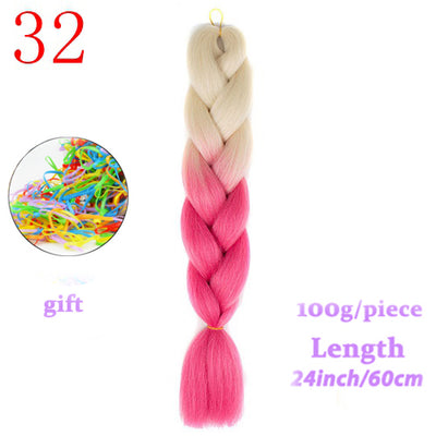 MERISIHAIR 24inch Ombre  Synthetic Crochet Hair Extensions Jumbo Braids Hairstyles Pink  Red Blue Braiding Hair