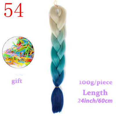 MERISIHAIR 24inch Ombre  Synthetic Crochet Hair Extensions Jumbo Braids Hairstyles Pink  Red Blue Braiding Hair