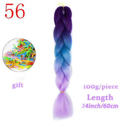 MERISIHAIR 24inch Ombre  Synthetic Crochet Hair Extensions Jumbo Braids Hairstyles Pink  Red Blue Braiding Hair