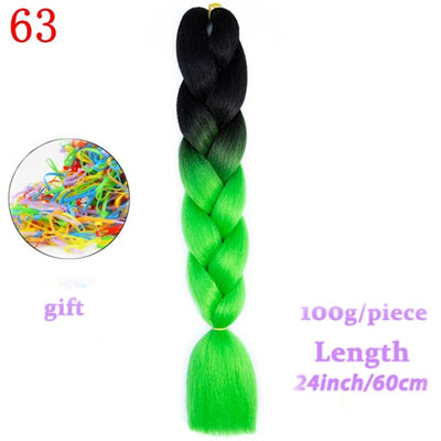 MERISIHAIR 24inch Ombre  Synthetic Crochet Hair Extensions Jumbo Braids Hairstyles Pink  Red Blue Braiding Hair