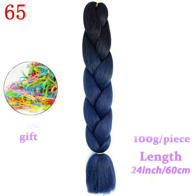 MERISIHAIR 24inch Ombre  Synthetic Crochet Hair Extensions Jumbo Braids Hairstyles Pink  Red Blue Braiding Hair