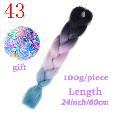 LISI HAIR Jumbo Braids Long Ombre Jumbo Synthetic Braiding Hair Crochet Blonde Pink Blue Grey Hair Extensions African Viscera