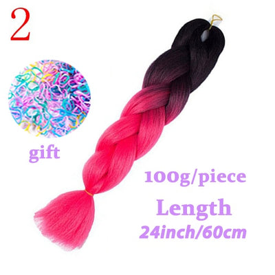 LISI HAIR Jumbo Braids Long Ombre Jumbo Synthetic Braiding Hair Crochet Blonde Pink Blue Grey Hair Extensions African Viscera