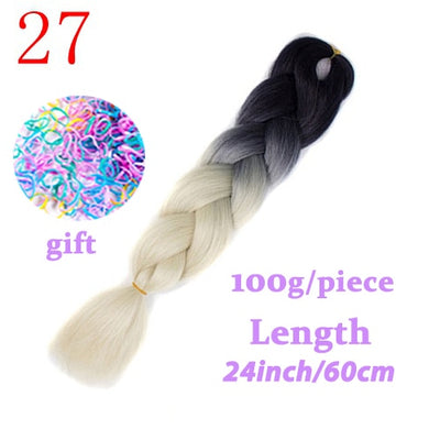 LISI HAIR Jumbo Braids Long Ombre Jumbo Synthetic Braiding Hair Crochet Blonde Pink Blue Grey Hair Extensions African Viscera