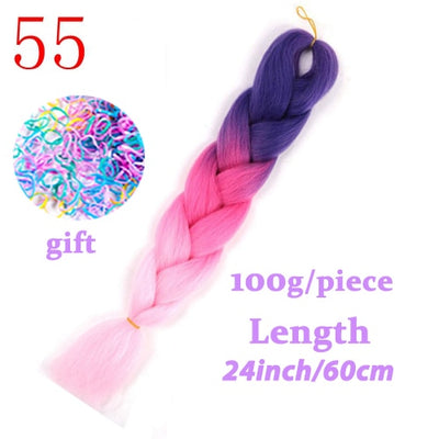 LISI HAIR Jumbo Braids Long Ombre Jumbo Synthetic Braiding Hair Crochet Blonde Pink Blue Grey Hair Extensions African Viscera