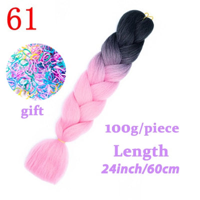 LISI HAIR Jumbo Braids Long Ombre Jumbo Synthetic Braiding Hair Crochet Blonde Pink Blue Grey Hair Extensions African Viscera