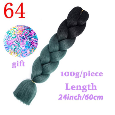 LISI HAIR Jumbo Braids Long Ombre Jumbo Synthetic Braiding Hair Crochet Blonde Pink Blue Grey Hair Extensions African Viscera