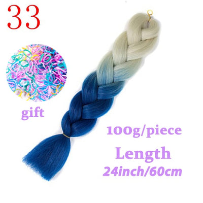 LISI HAIR Jumbo Braids Long Ombre Jumbo Synthetic Braiding Hair Crochet Blonde Pink Blue Grey Hair Extensions African Viscera