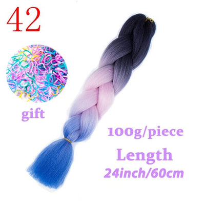 LISI HAIR Jumbo Braids Long Ombre Jumbo Synthetic Braiding Hair Crochet Blonde Pink Blue Grey Hair Extensions African Viscera