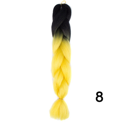 YXCHERISHAIR 24" Synthetic Braiding Hair Extensions Ombre Crochet Braids Yellow Hair Jumbo Braid Box Braids