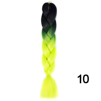 YXCHERISHAIR 24" Synthetic Braiding Hair Extensions Ombre Crochet Braids Yellow Hair Jumbo Braid Box Braids