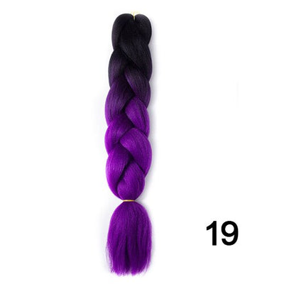 YXCHERISHAIR 24" Synthetic Braiding Hair Extensions Ombre Crochet Braids Yellow Hair Jumbo Braid Box Braids