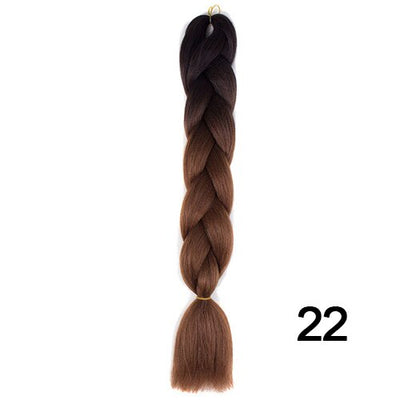 YXCHERISHAIR 24" Synthetic Braiding Hair Extensions Ombre Crochet Braids Yellow Hair Jumbo Braid Box Braids