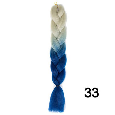 YXCHERISHAIR 24" Synthetic Braiding Hair Extensions Ombre Crochet Braids Yellow Hair Jumbo Braid Box Braids