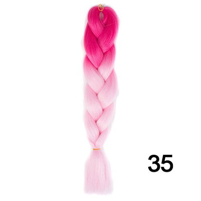 YXCHERISHAIR 24" Synthetic Braiding Hair Extensions Ombre Crochet Braids Yellow Hair Jumbo Braid Box Braids