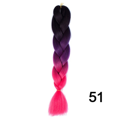 YXCHERISHAIR 24" Synthetic Braiding Hair Extensions Ombre Crochet Braids Yellow Hair Jumbo Braid Box Braids