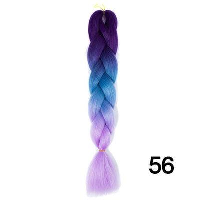 YXCHERISHAIR 24" Synthetic Braiding Hair Extensions Ombre Crochet Braids Yellow Hair Jumbo Braid Box Braids