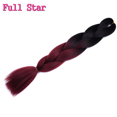 Ombre braiding hair Extensions 1Pack 24" 100G jumbo braid Long Brown Synthetic dreads Crochet braids Full Star Hair