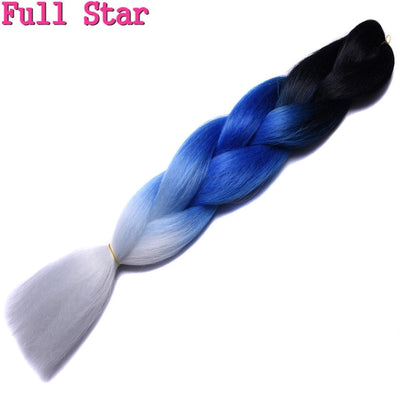 Ombre braiding hair Extensions 1Pack 24" 100G jumbo braid Long Brown Synthetic dreads Crochet braids Full Star Hair