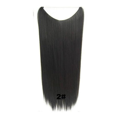 JOY&BEAUTY 22" Invisible Wire No Clips in Hair Extensions 120g High Temperature Fiber Synthetic Hair Secret Fish Line Hairpieces
