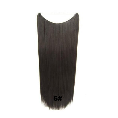 JOY&BEAUTY 22" Invisible Wire No Clips in Hair Extensions 120g High Temperature Fiber Synthetic Hair Secret Fish Line Hairpieces