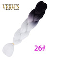 VERVES Braiding Hair 1 piece 24inch Jumbo Braids 100g/piece Synthetic ombre high temperature Fiber Hair Extensions crochet braid