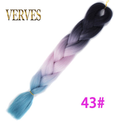 VERVES Braiding Hair 1 piece 24inch Jumbo Braids 100g/piece Synthetic ombre high temperature Fiber Hair Extensions crochet braid