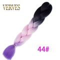 VERVES Braiding Hair 1 piece 24inch Jumbo Braids 100g/piece Synthetic ombre high temperature Fiber Hair Extensions crochet braid