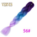 VERVES Braiding Hair 1 piece 24inch Jumbo Braids 100g/piece Synthetic ombre high temperature Fiber Hair Extensions crochet braid