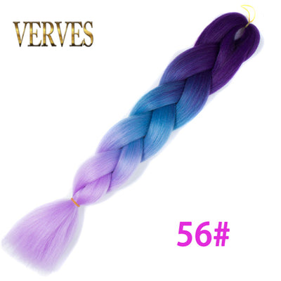 VERVES Braiding Hair 1 piece 24inch Jumbo Braids 100g/piece Synthetic ombre high temperature Fiber Hair Extensions crochet braid
