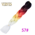 VERVES Braiding Hair 1 piece 24inch Jumbo Braids 100g/piece Synthetic ombre high temperature Fiber Hair Extensions crochet braid
