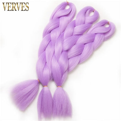 VERVES Braiding Hair 1 piece 24inch Jumbo Braids 100g/piece Synthetic ombre high temperature Fiber Hair Extensions crochet braid
