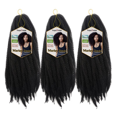 Ombre Marley Braids Synthetic Fiber Hair Extension Afro Curly Hair Crochet Braiding Hair Weave 18strands/pack Toyotress Hair