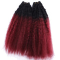 2pcs/lot Black to Golden Ombre hair Bundles 16-20 inch Available 70 Gram one piece Kinky Straight Hair extension Synthetic weave
