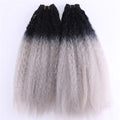 2pcs/lot Black to Golden Ombre hair Bundles 16-20 inch Available 70 Gram one piece Kinky Straight Hair extension Synthetic weave