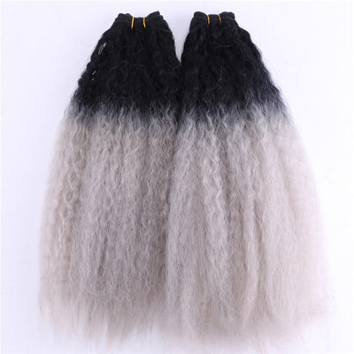 2pcs/lot Black to Golden Ombre hair Bundles 16-20 inch Available 70 Gram one piece Kinky Straight Hair extension Synthetic weave