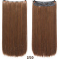 AOSI 60cm Long Straight Black Gray Blonde Women Ombre  High Tempreture Synthetic Hairpiece 5 Clip in Hair Extensions Hair Piece
